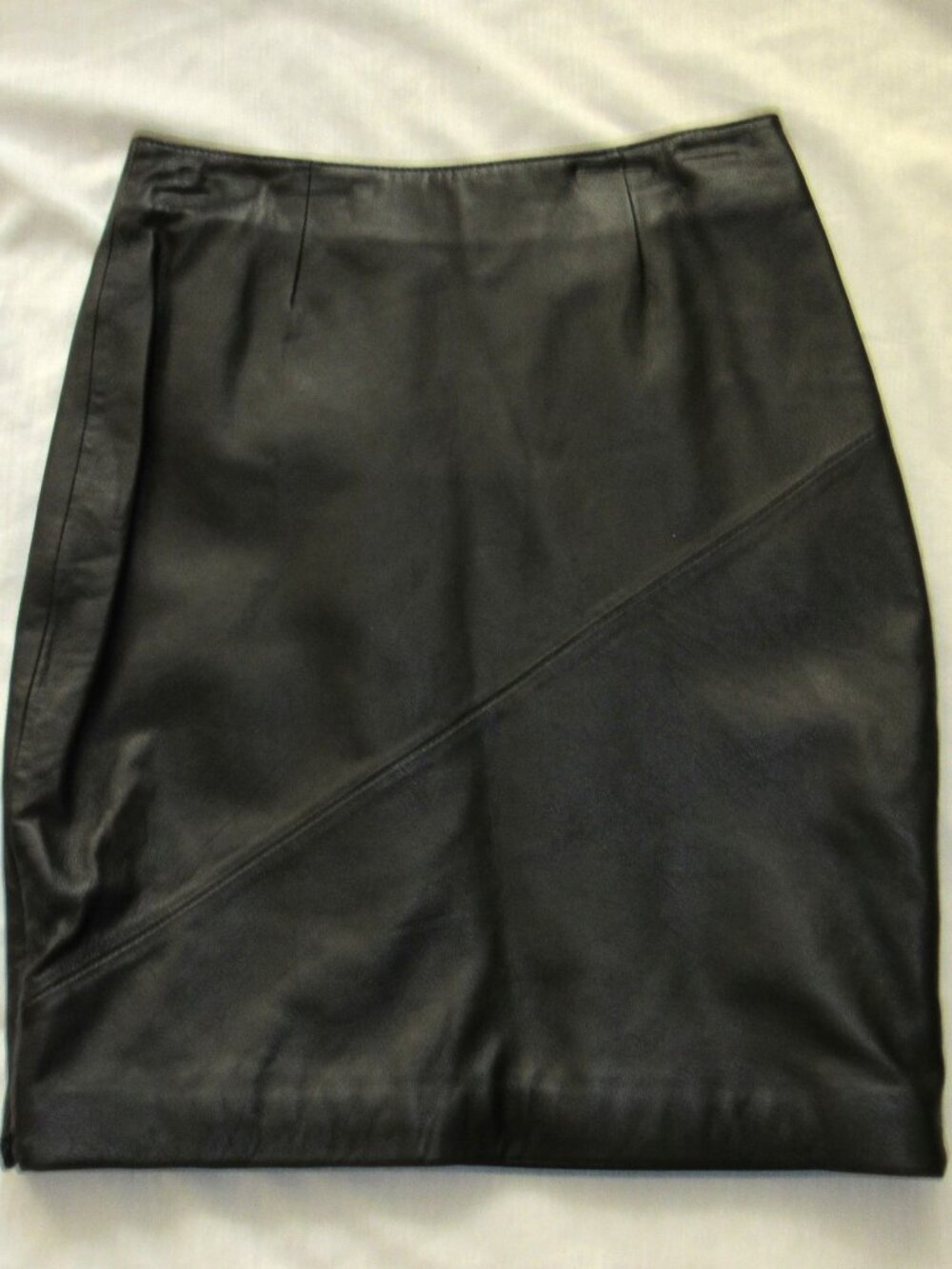 Vtg Y2K Wilsons Pelle Studio Black Leather Mini Skirt Punk Womens sz 2 Zip Sides